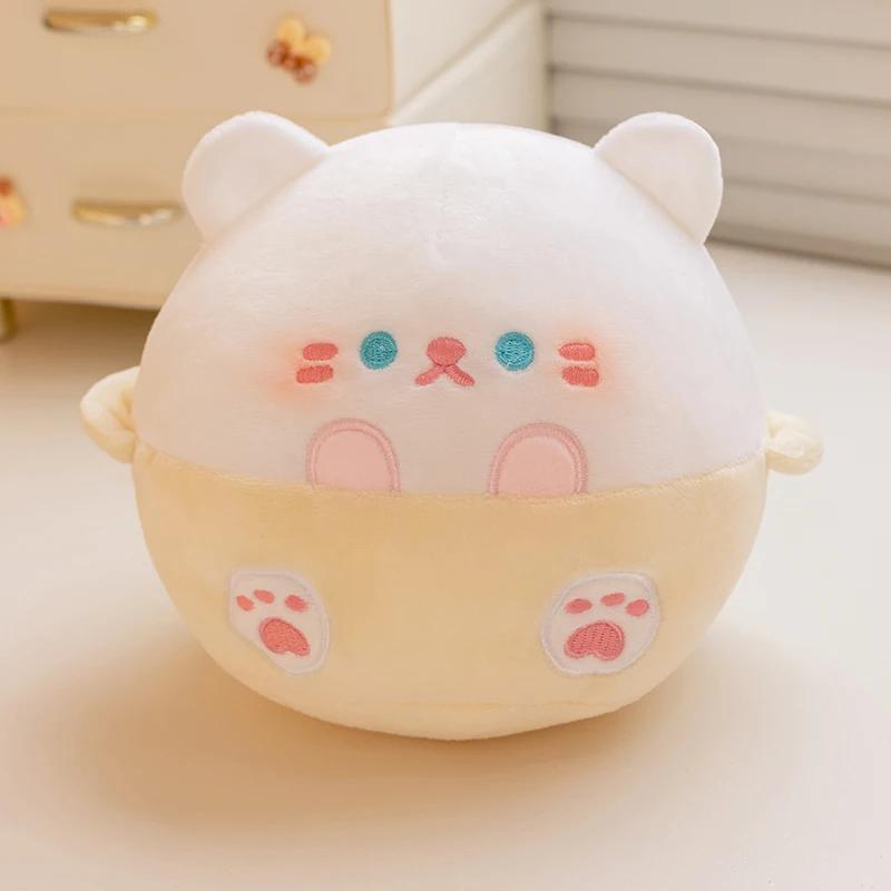 Pes Prase Kočka Panda Kuličky Plyšové hračky Měkké vycpané Kreslený polštářek zvířátka Kreativní suvenýr Výzdoba pokoje Dárek k narozeninám