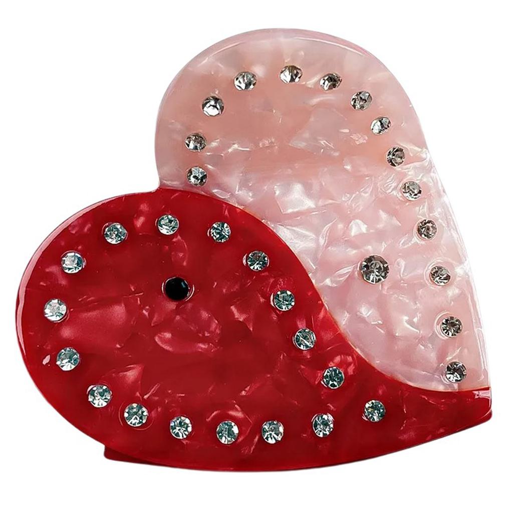 Love Heart Hair Claw for Women Acetate Acid Strong Clamp Hair Claw Clip Hair Styling Tool French Elegant Hair Decoration