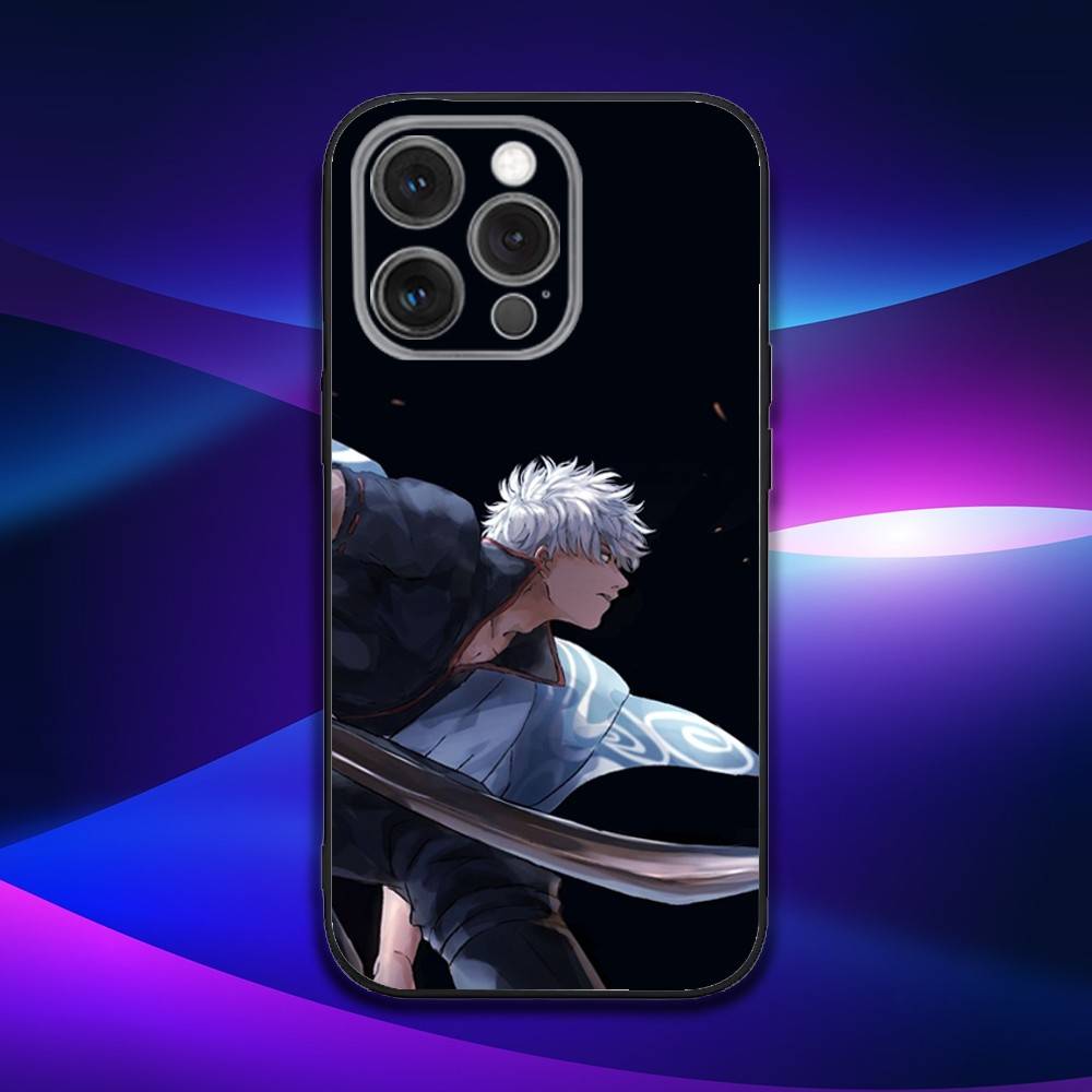 Anime G-GinTama Handyhülle Für iPhone 16e,16,15,14,13,12,11,Pro,X,XS,Max,XR,Plus,Mini Weiche Schwarze Hülle