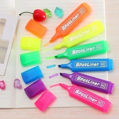 4 Stück Textmarker, Absatz, Bonbonfarben, große Kapazität, Neon-Stift, Farbmarker, Regenbogen-Stifte, Schreibzubehör, zufällige Farbe