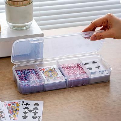 Boîte Organisateur de Cartes Compartimentée Transparente Durable Organisateur de Cartes Photo avec Couvercle Boîte de Rangement pour Cartes de Jeu en Plastique Usage Bureau Maison