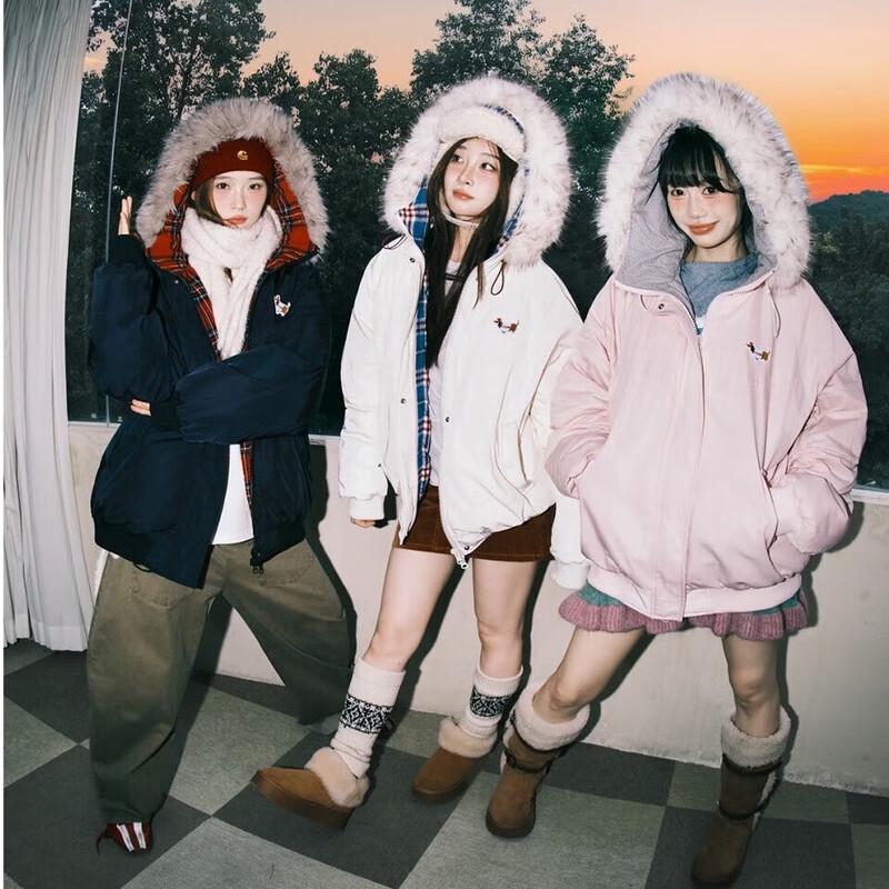 LEMANISM Американская трендовая зимняя парка с капюшоном и съемным меховым воротником M