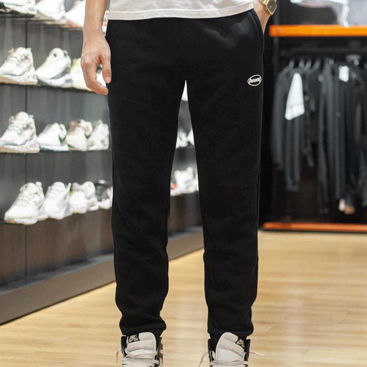 Li Ning Training Series Small Logo Fleece Knit Tapered Sports Pants Men bottoms Black AKLRE49-2