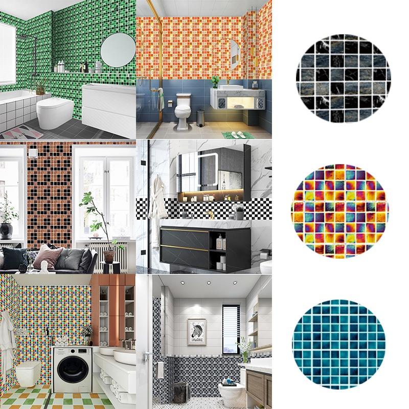 Elegant Self-adhesive 10pc Kitchen Tile Stickers Featuring Mosaic Patterns For Easy Decor
