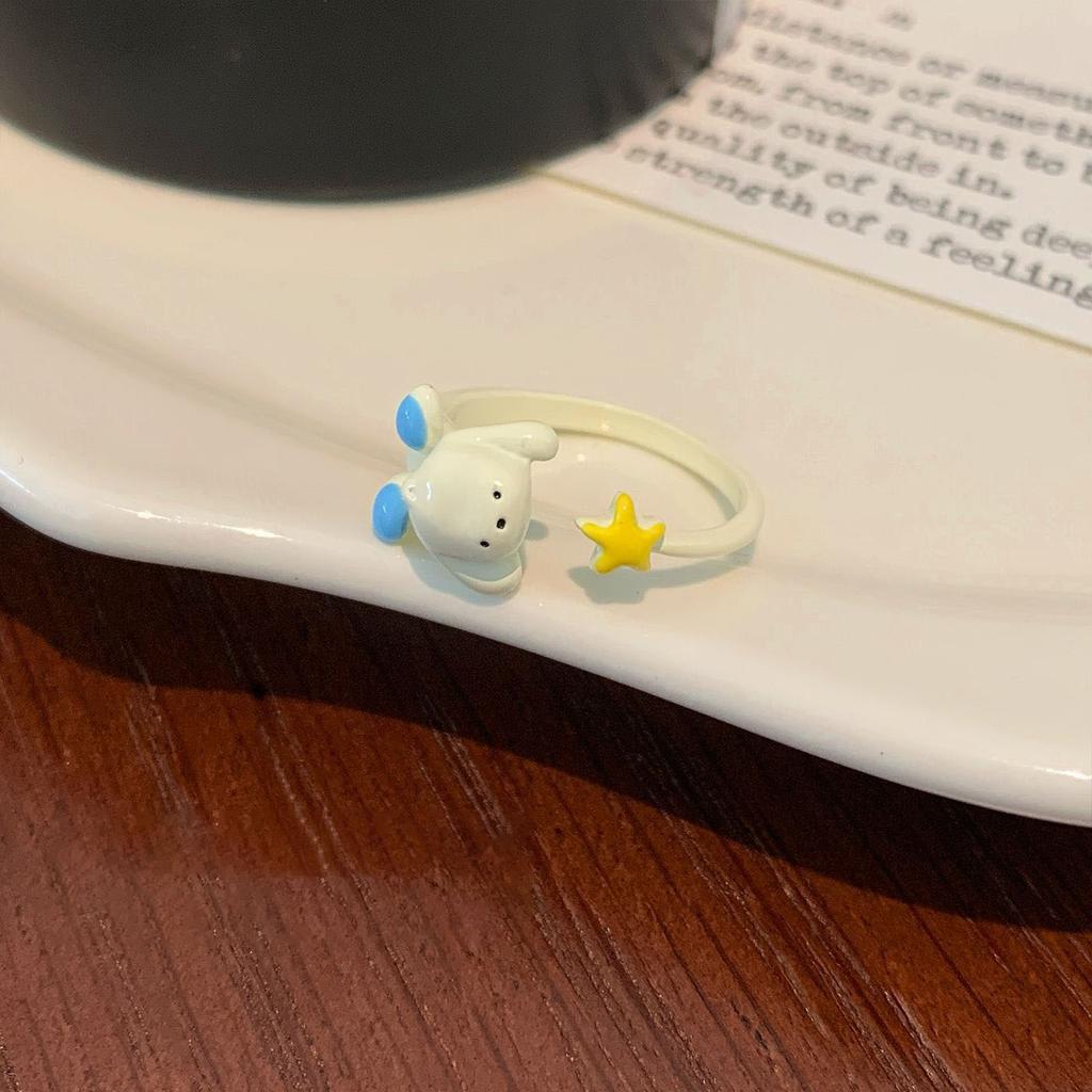 Fashion Cat Funny Personality Ring Charm Cute Style Ring Birthday Party Gift for Friends Exquisite Accessories