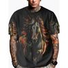 Men's Casual Short Sleeve Printed Crew Neck Pullover Men's Slim Fit T-Shirt