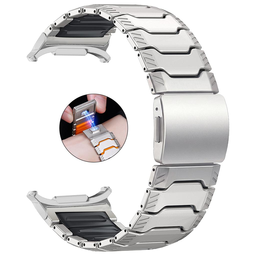 Cinturini con Chiusura Magnetica in Silicone e Titanio per Samsung Galaxy Watch Ultra 2 Cinturini per Galaxy Watch 9 8 Classic Braccialetto
