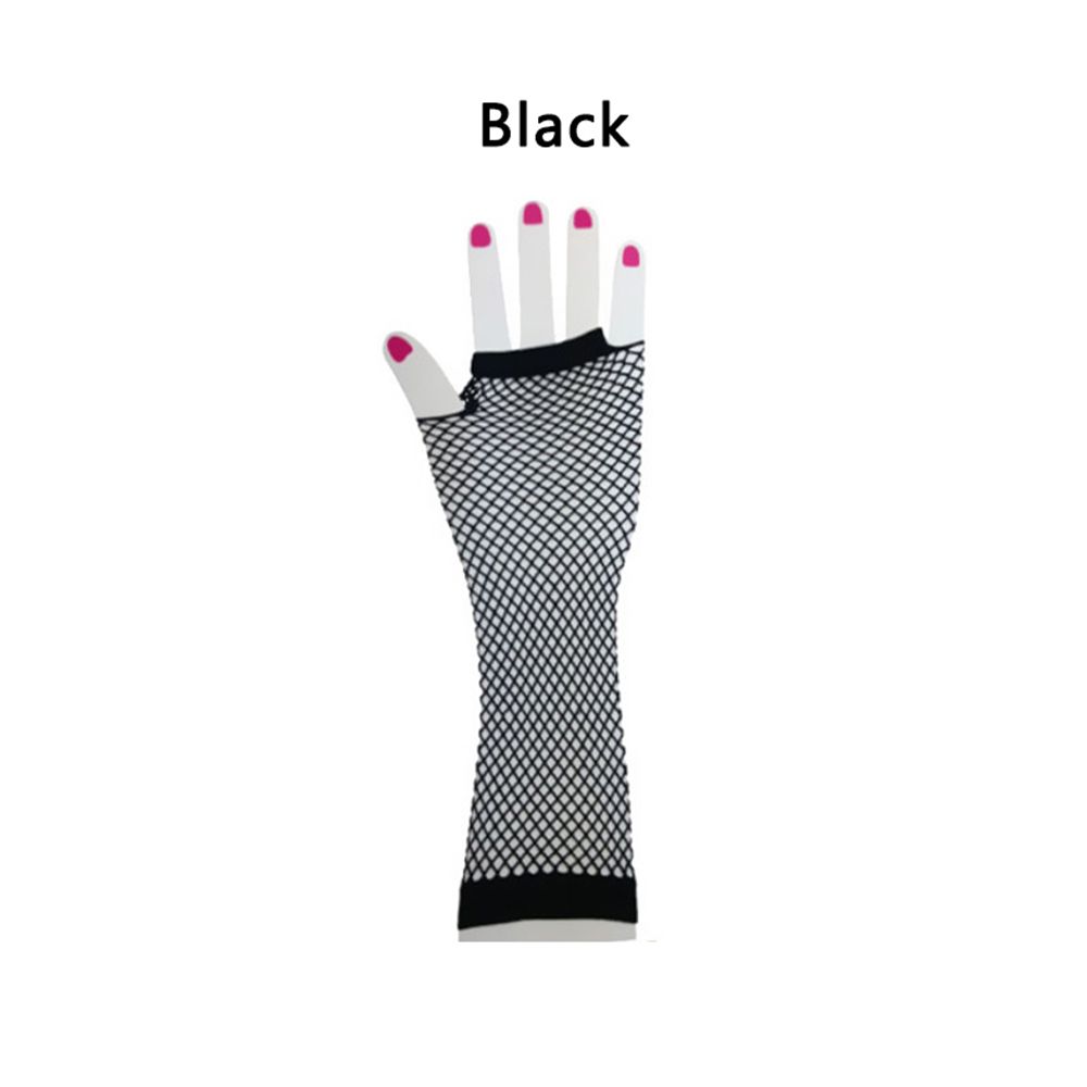 Dance Costume Fingerless Nightclub Mesh Net Fishing Net Mesh Gloves Punk Glove Long Glove Gloves