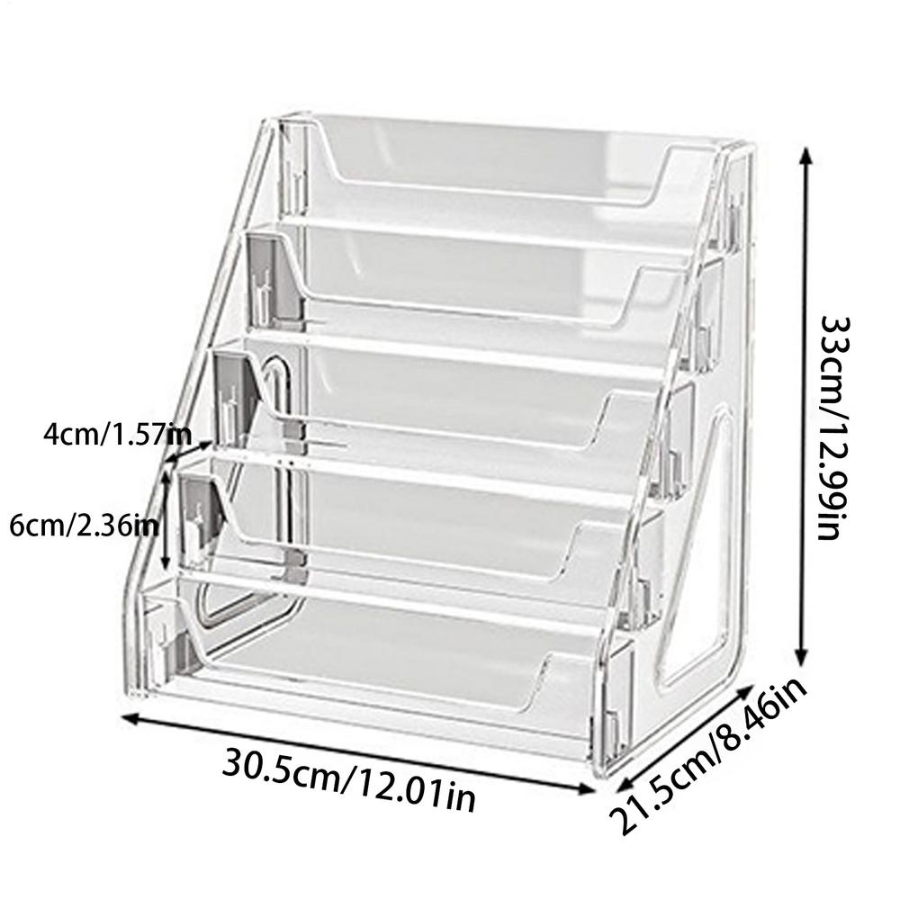PET Brochure Stand 5-Tier Tabletop Literature