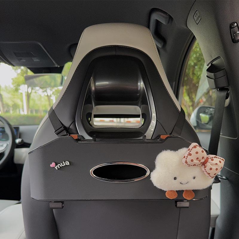 Aufbewahrungsbox für die Rücksitzlehne mit Taschentuchhalter & Getränkehalter - Multifunktionaler Organizer