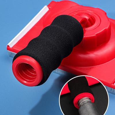 Tête de Pinceau avec Éponge Amovible Manche gainé Noir Pinceau Connectable Manche Télescopique pour Peinture au Plafond Décoration Murale