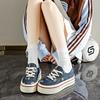 Fashion Legitimate Leather Thick Heeled Shoes Woman Boots Blue Boots Women Green Boot Sneakers Sport Shouse Topanky Life Bity