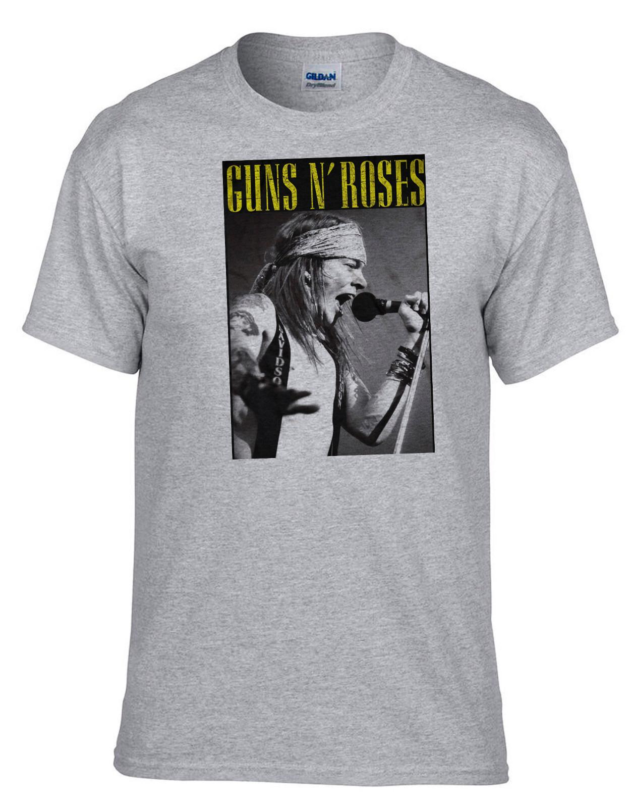 26 Guns and Roses Rock Band Rock Music Legends Grey T-Shirt -526_Grey- Unisex T-Shirt M