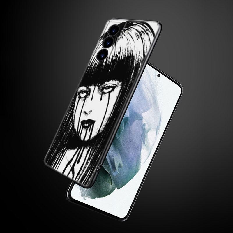 

Футболки с изображением комиксов ужасов Junji Ito Tomie, чехол для телефона для Samsung Galaxy S22 Pro S21 S20 Ultra FE S10 Lite 5G S10E S9 S8 Plus, черный чехол Samsung S10 E
