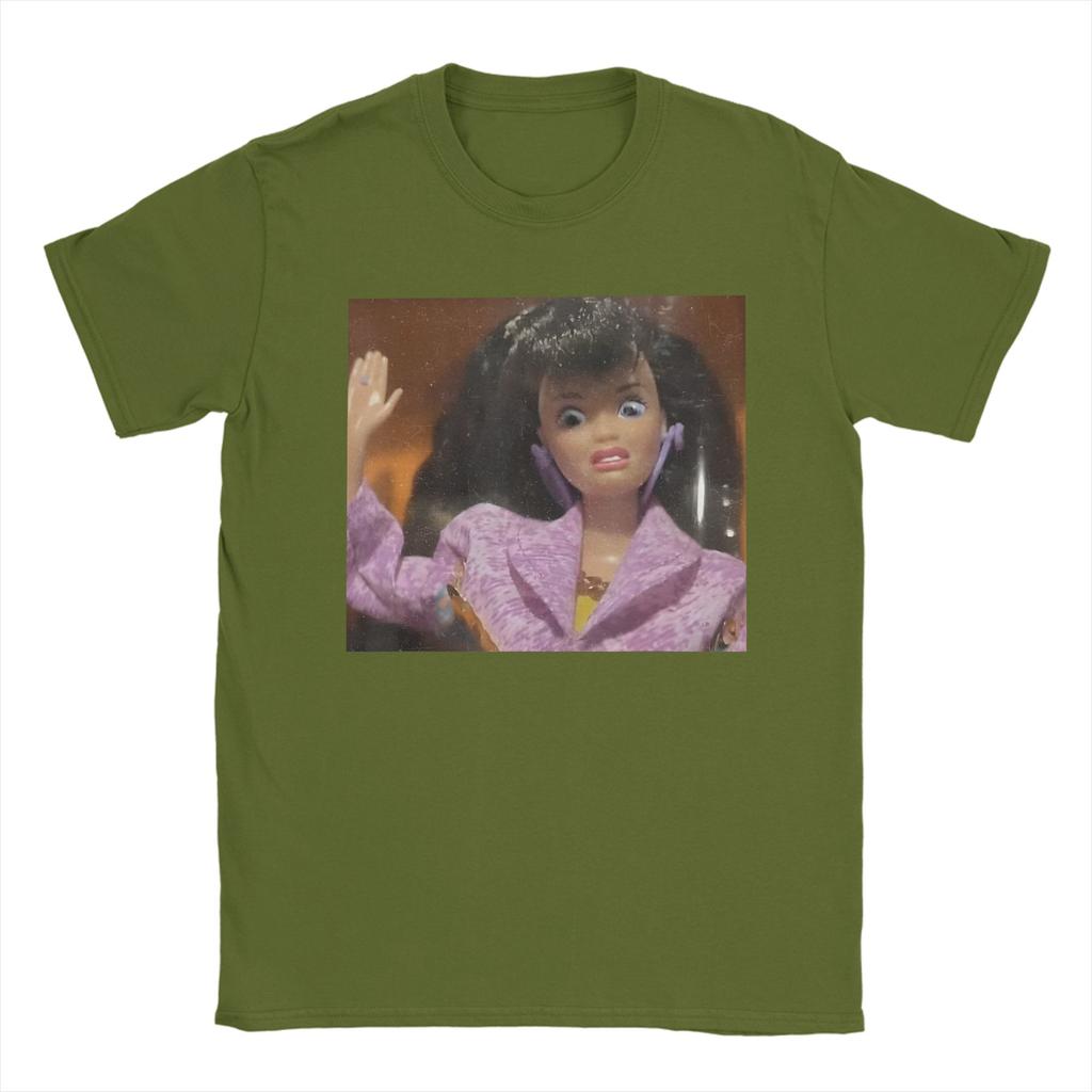 Streetwear T Shirt Beach Disgusting Doll Face Meme Gen Z Stupid Brainrot Novelty T Shirts Pure Cotton Tee Shirt for Unisex Tops