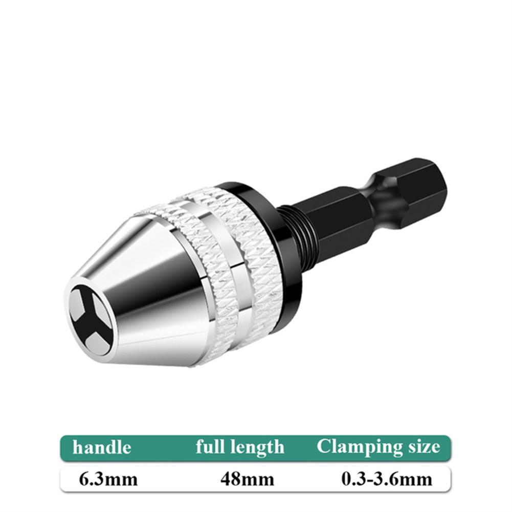 Drill Chuck Keyless Screwdriver Impact Driver Adaptor Electric Micro Motor Clamp 6.35mm Hex Shank Quick Change Converter