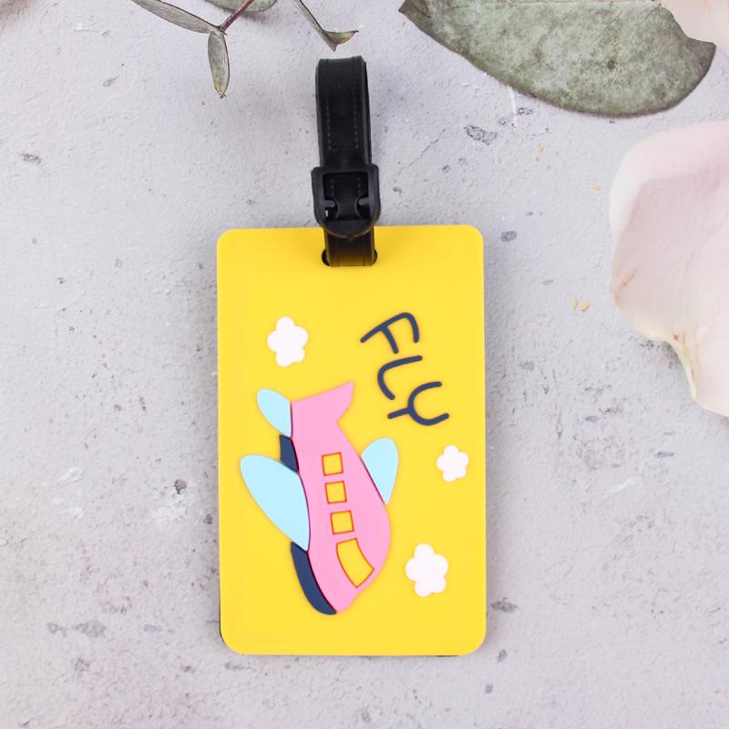 Popular Eco-friendly PVC Cartoon Luggage Tag for Suitcases and Boarding Passes