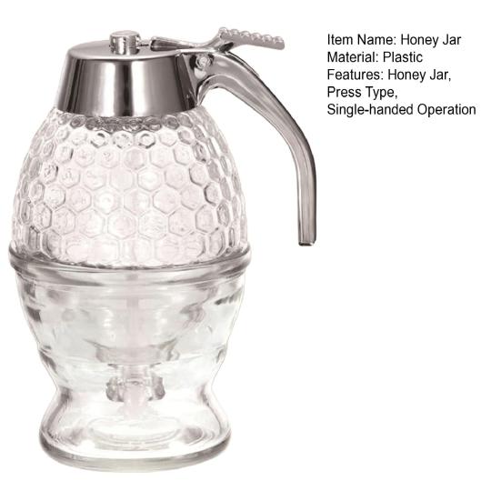 Honey Jar Detachable with Press Valve Sealing Lid Dispenser One Hand Operation Leak Proof Oil Vinegar Storage Bottle for Syrup Maple Honey