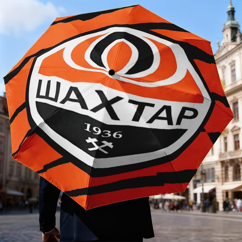Ombrello Pieghevole Design Stemma Shakhtar Donetsk, Ombrello Automatico 8 Stecche per Viaggio, Uso Campeggio Regalo per Halloween Natale
