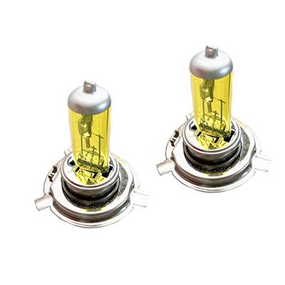 2pcs H4 Halogen Bulbs HI/LO Headlight Halogen Bulbs Yellow Yellow 2600K for Car Headlight (H4 12V55/60W 2600K)
