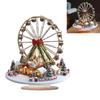 2D Flat Ferris Wheel Sculpture with Base Christmas Home Decoration Desktop Sign Acrylic Figurine Tiered Tray Ornament