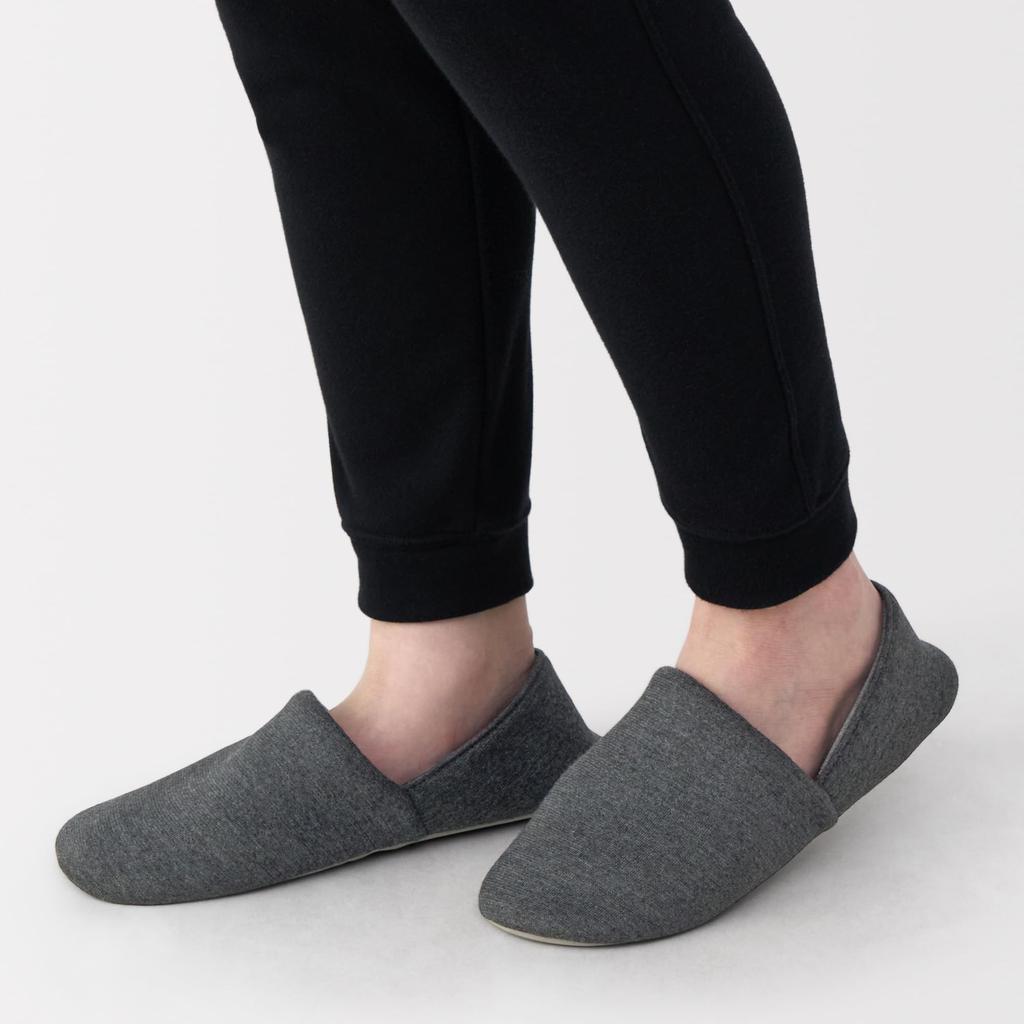 MUJI Bavlněná směs Džersej Přenosný Do pokoje Tmavá Velikost M 84731709 Boty, Šedá, (Velikosti 22-24,5 cm),