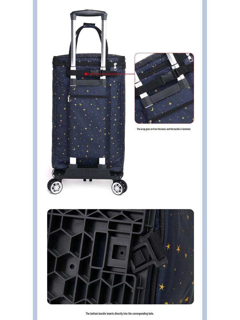 Faltbarer Einkaufswagen für Senioren mit großem Fassungsvermögen und tragbarer Aufbewahrungstasche