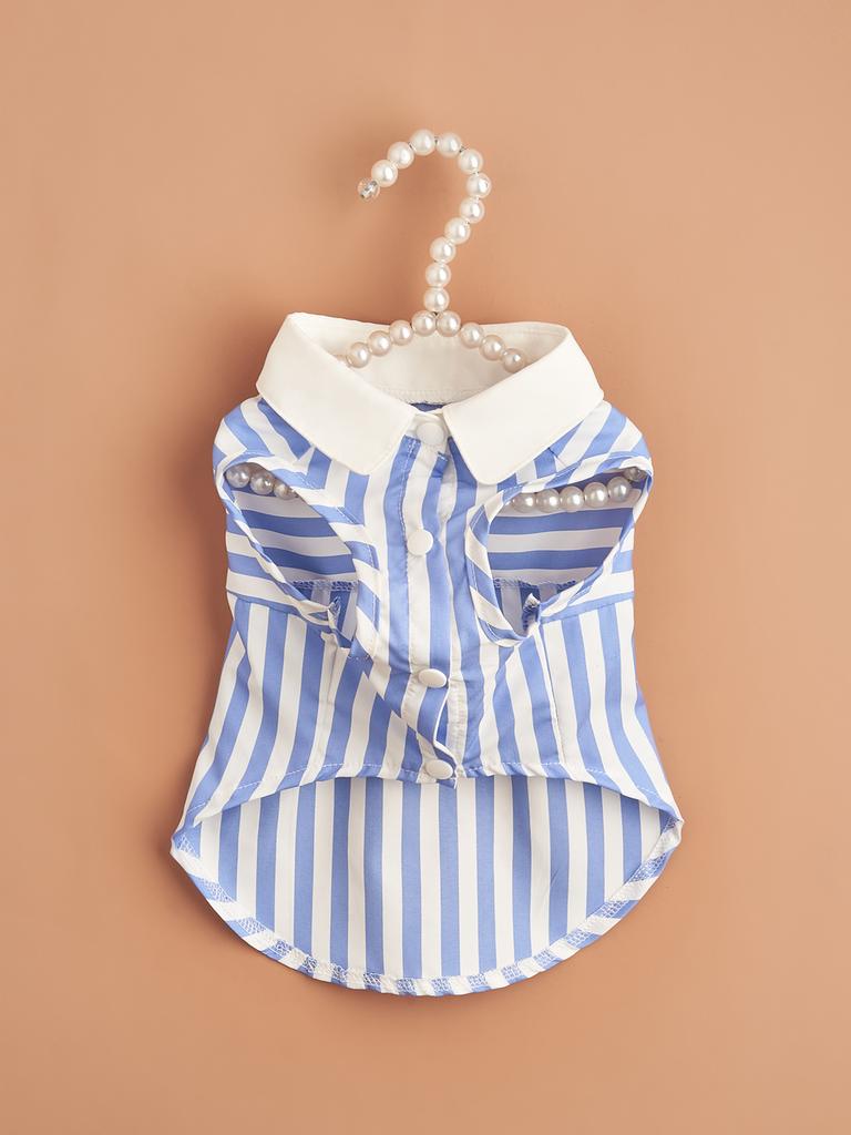 Hundekleidung für kleine Hunde Gestreiftes bedrucktes Kostüm Welpe mit Hündchen Haustierkleidung Weiche Bekleidung