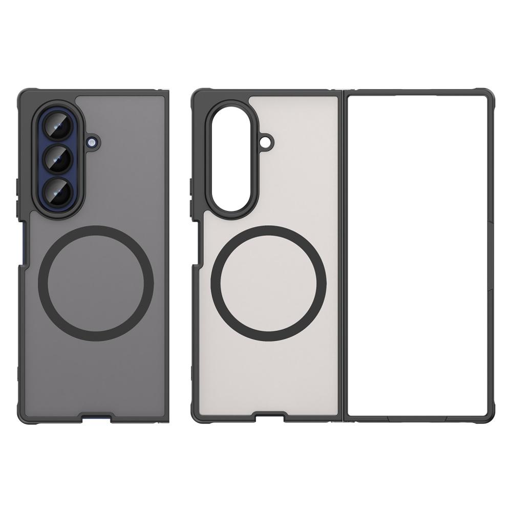 Magnetic Phone Case for Samsung Galaxy Z Fold 7 360 Full Body Protection Transparent PC Magsafe Wireless Charging Cover Fold7