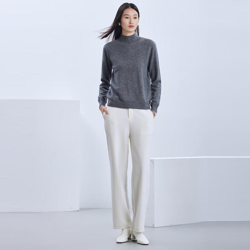 FAPAI Women's Cashmere Blend Semi-High Neck Sweater