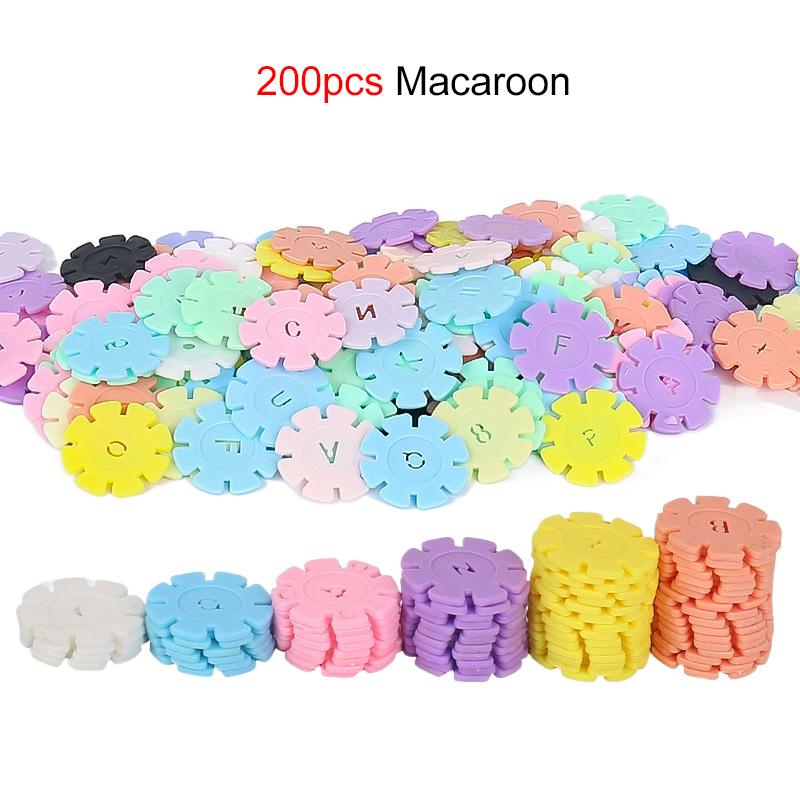 60~200 Stück Schneeflocken-Bausteine Spielzeug Kinder Früherziehungsspielzeug Gehirnförderndes DIY-Konstruktionsspiel Zusammenbau Geschenk TMZ