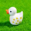 12Pcs Mini Flower Duck Figurine Yellow White Duck Resin Statue Miniature Animal Ornament Home Office Desktop Decoration Dollhouse Accessories