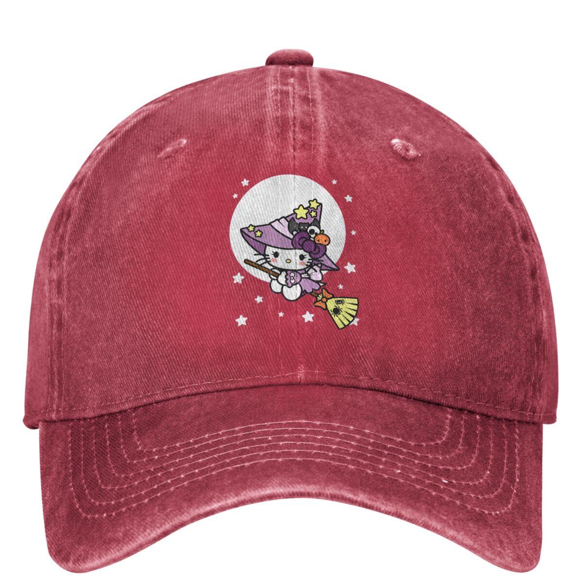 

Halloween Hello Kitty Cartoon Casual Baseball Cap Summer Trucker Hat Adjustable Hats Unisex-Teens Street Style Baseball Caps 1200ml