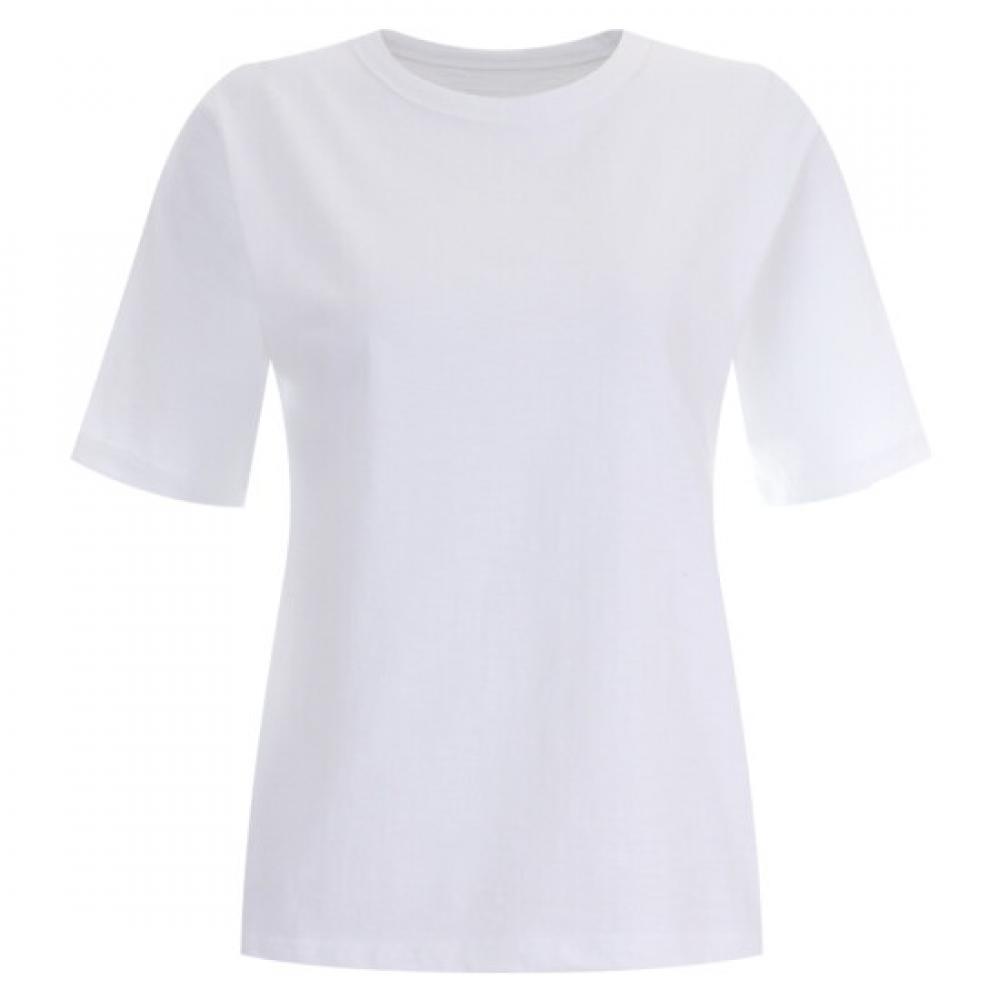 Shop Women Slub Round 100 CoTTon Daily Summer T shirT whiTe Dai Wsh 12015