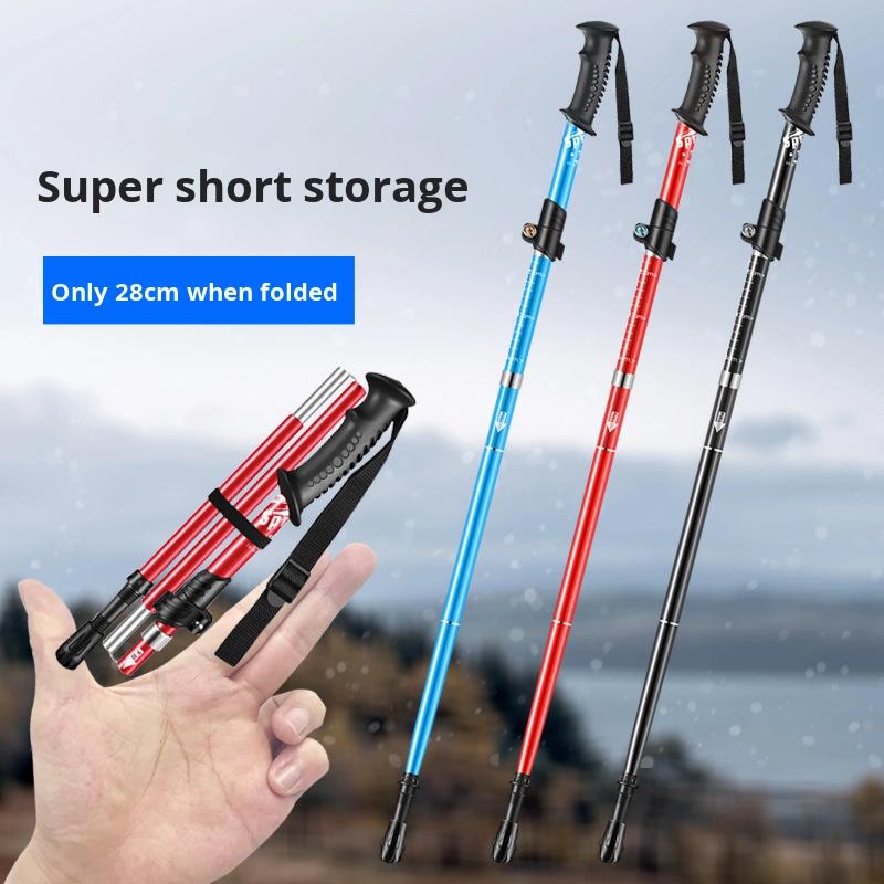 Lightweight Aircraft-Grade Aluminum Trekking Poles Telescopic with Down Grip Rubber Tip Kit Cork Handle for Comfortable Hiking
