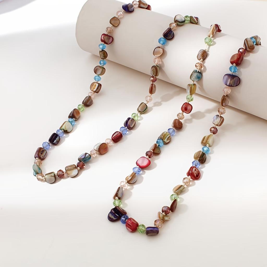 Bohemian Holiday Purple Coffee Shell Necklace Jewelry