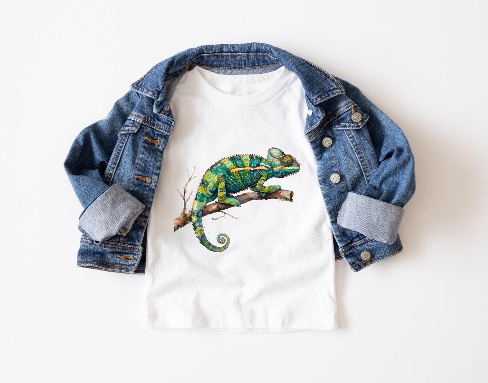 Chameleon Graphic Kids T-Shirt – Organic Cotton Children s Tee 100