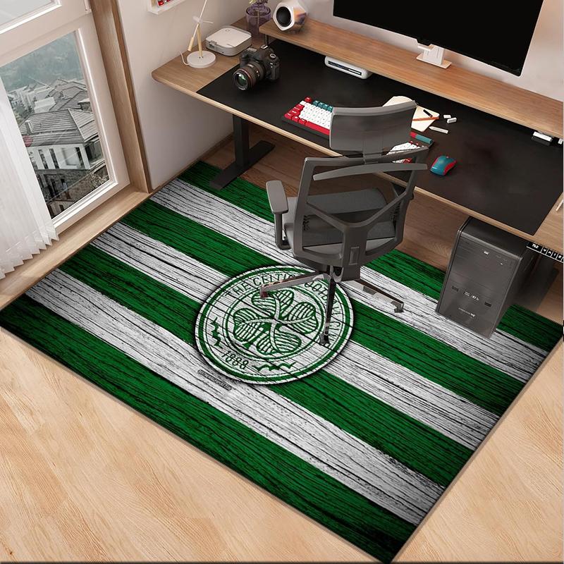 Celtic Football Club Crest Office Rug Chair Mat, Game Carpet, Suitable for Front Door, Bedroom, Living Room, Desk, Holiday Gift