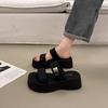 Height-increasing platform slippers women's summer outer wear fashion and high-end new slope heel sandals