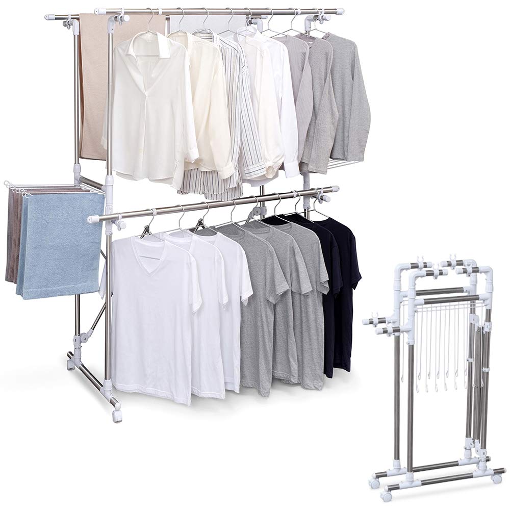 

IRIS OHYAMA Сушилка для белья Сушилка для помещения Компактное хранение Сокращает время сушки в помещении Вешалка для полотенец В комплекте ролики Сушилка для людей Ширина x Глубина x Высота см