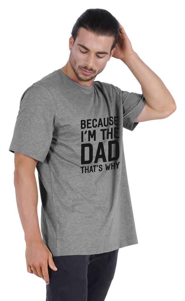 Inkmeso Men  s Graphic Printed   Because I'm The Dad That's Why   Novelty Sarcastic Tshirt Crew Neck Tee For