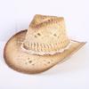Popular European and American Classic Hollow Western Cowboy Hat Men's and Women's Fashion Vacation Breathable Sunshade Straw Hat
