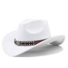 Metal belt brown western cowboy hat autumn and winter woolen felt hat men's and women's European and American top hats outdoor riding cowboy hat