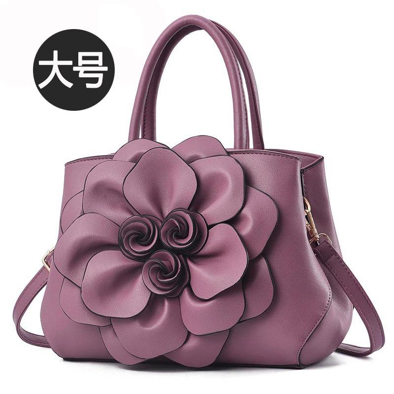Women's Bag New Simple and Extravagant Women's Handbag Fashionable Rose Large Capacity Shoulder Messenger Bag