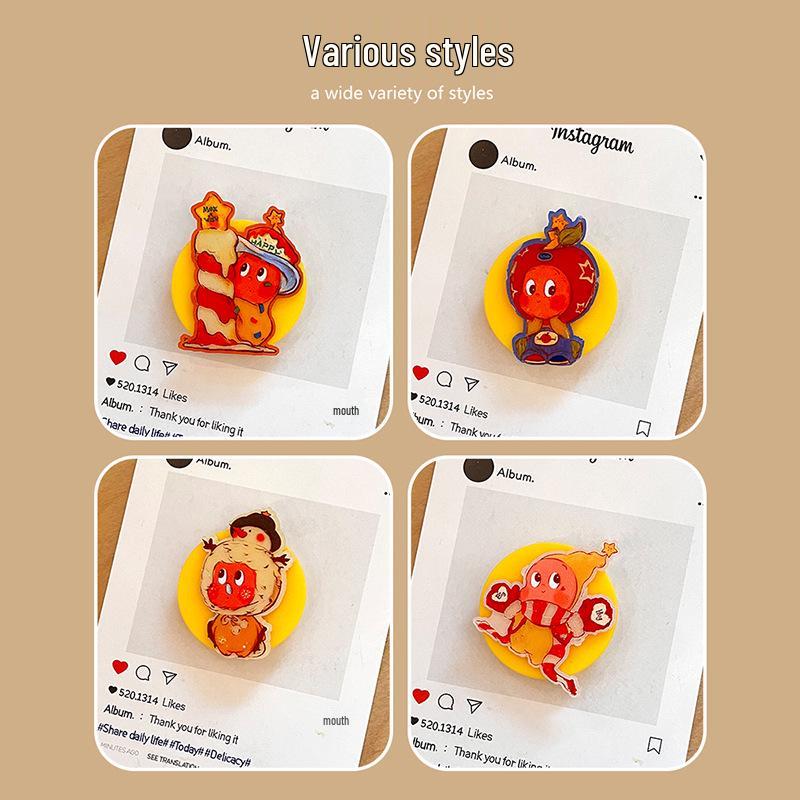 Cute Cartoon Telescopic Phone Holder with Airbag - Portable Folding Desktop Stand 2026 Hot Sale
