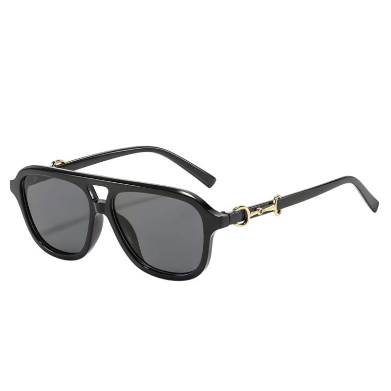 New double beam pilot sunglasses, European and American ins Internet celebrities big frame fashion street shooting show face small sunglasses trend