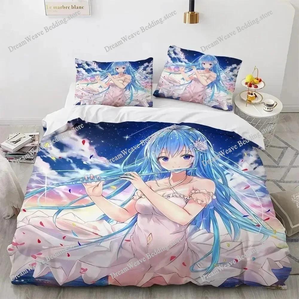3D Print Kawaii Anime Sexy Girl Bedding Set Duvet Cover Bed Set Quilt Cover Pillowcase Comforter King Queen Size Boys Adult9639