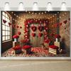 1 romantic floral Valentine's Day banner, suitable for holiday photography backgrounds at parties and weddings
