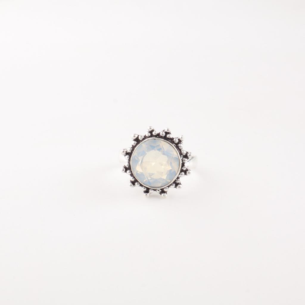 Milky Opal Gemstone 925 Sterling Silver Jewelry Handcrafted Ring For Women Gift RR-7-15