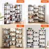 Metal Bookshelf Rustic Bookshelf 14-Tier for Living Room Bedroom & Office